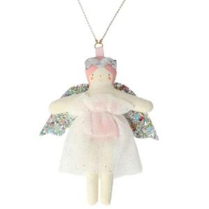 Meri Meri Evie doll necklace - winged angel w/crown on a chain – NIB